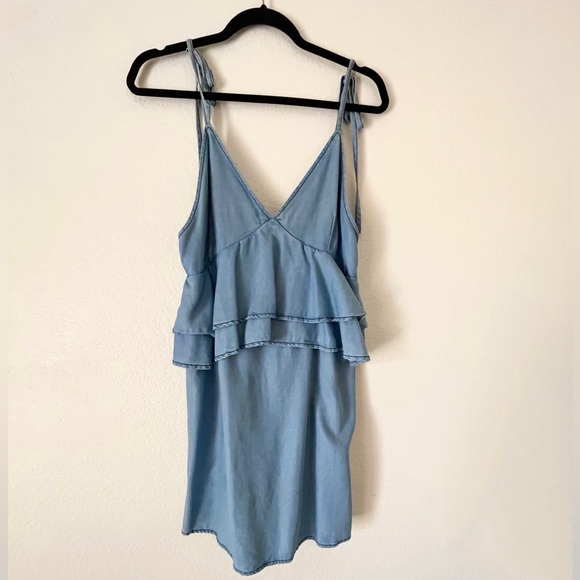 DO+BE Dresses & Skirts - DO+BE- Tie Strap ruffle denim dress - Size M